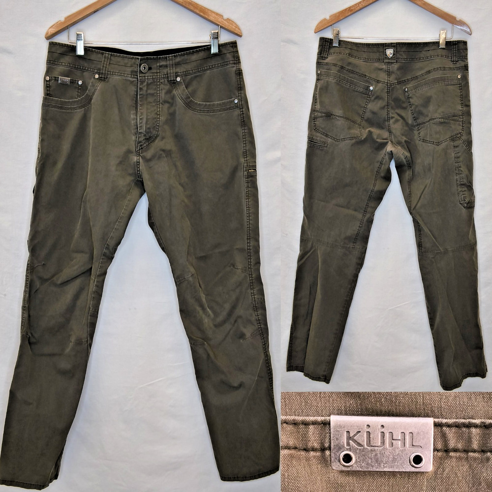 Kuhl Revolvr Pant Men's 35"x34" Green Patina Dye Stretch Comfort Outdoors #W5576